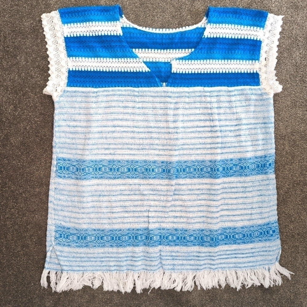 Crochet knit blouse bikini cover size medium